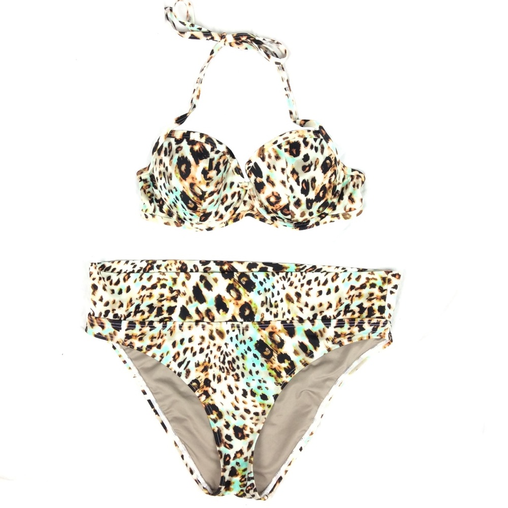 NWOT Victoria's Secret leopard print pushup bikini